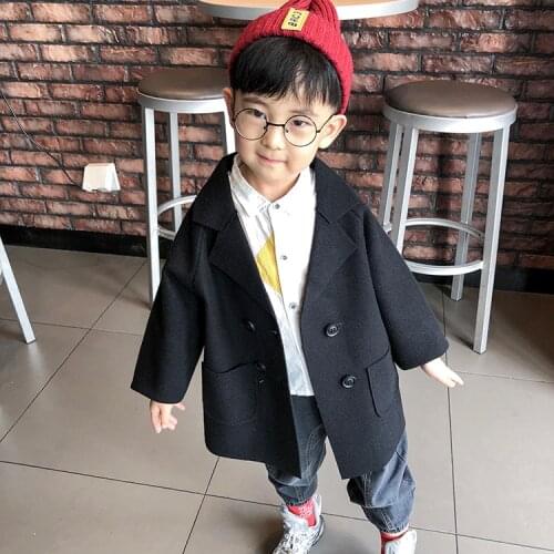 Baby Girl Wool Coats 2020 Autumn Winter New Toddler Outwear Kids Solid Warm Coats and Jackets Big Boys Woolen Jacket Outwear