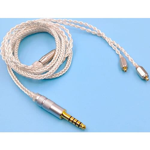 Diy earphone cable mmcx ue900 se535 8share single crystal copper silver plated wire