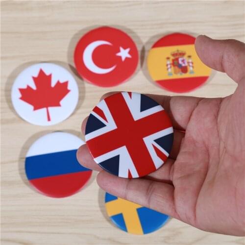 FFFPIN 5.8cm Large 206 Kinds National Flag Brooch Patriotism Breastpin Football Badge Pin War Big Coin Icon Cloth Decor Ornament