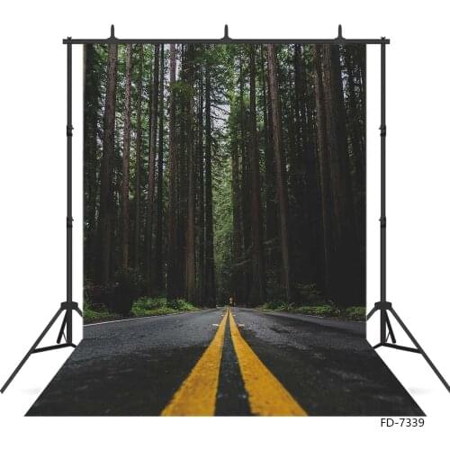 Photo Backdrops Empty Road Green Tree Computer Printed Vinyl Cloth Background for Children Portrait Photography Props Photophone