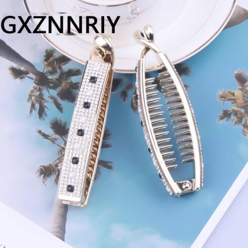 GXZNNRIY Hair Barrettes for Women Accessories Rhinestone Gold Hairpins Claw Korean Fashion Hair Clips Claws Bijoux Femme Jewelry