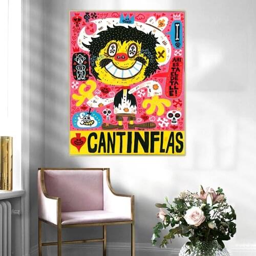 Holover Canvas Oil Painting Jorge Gutierrez"Cantinflas"American Pop Art Mexican folklore Aesthetic Wall Home Interior Decoration