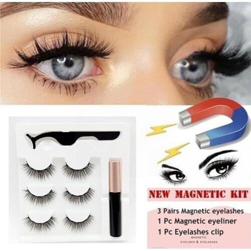 Magnetic eyelashes natural with magnet handmade magnetic eye Set cils lashes Tweezer lashes Mink magnetiqu faux T0R0