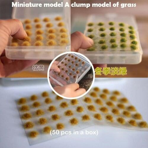 Miniature model 5MM high A clump model of grass Platform materials for train sand table construction (50 pcs in a box)