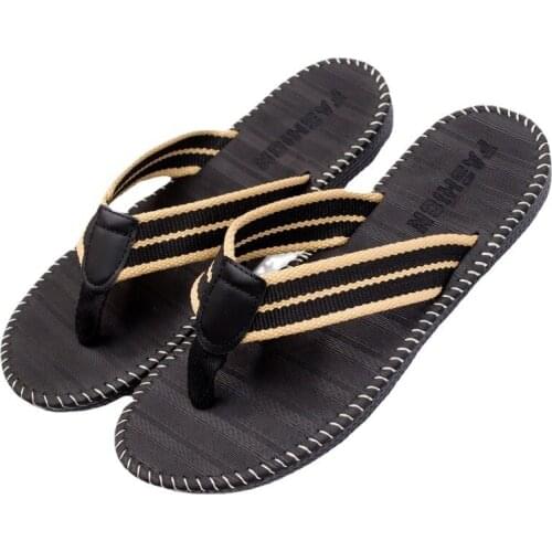 Slippers Men Summer Couples Men Fashion Trend Flip Flops Home Slippers Non-Slip Beach Sewing Cool Student Clip Outside Slides