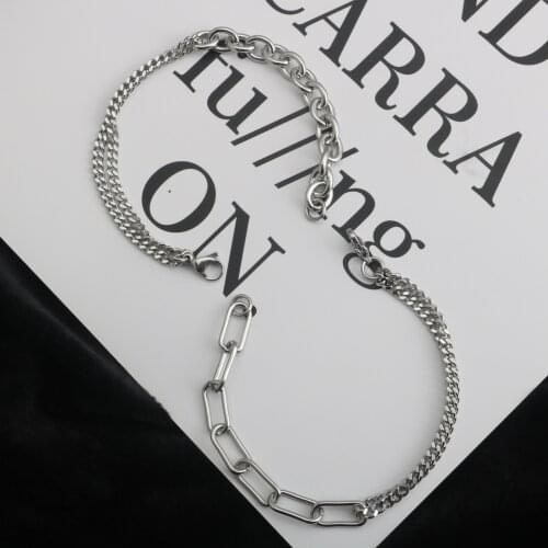 Fashion stitching double-layer bracelet thick chain hip-hop titanium steel bracelet male trend wild bracelet hot sale