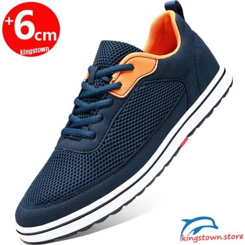 Sneakers Men Elevator Shoes Heightening Height Increase Man Insole 6cm Mesh