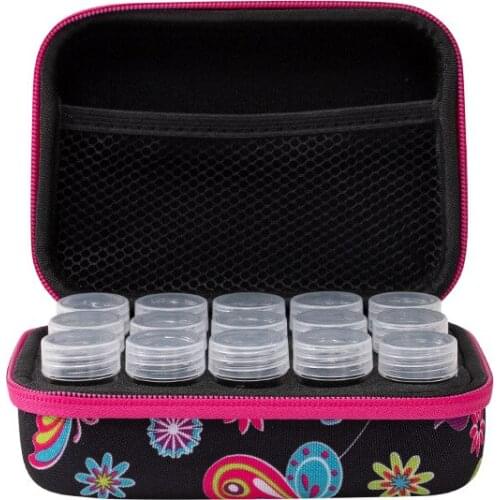 New style black butterfly with bottle 15 grid plastic bottle painting sub-diamond embroidery box display carrying case