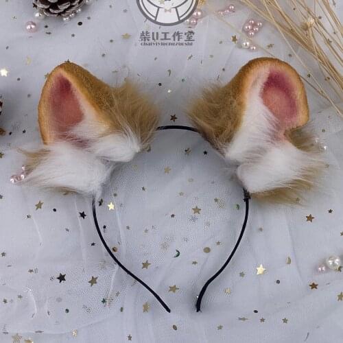New Hand Made Work Black-bellied Hamster Ears Hairhoop Mouse Style Headband For Lolita Cosplay Costume Accessories