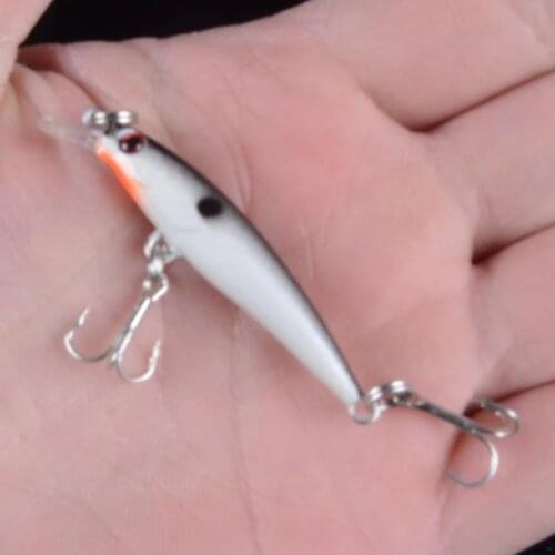 Floating Minnow Fishing Lure Hard Artificial Crank Baits 3D Eyes 5.2cm 2.3g Wobblers Crankbait treble hooks bass pesca