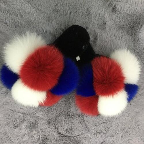 Pom Pom Fur Slippers Women Slides 2020 New Popular Flip Flops Comfort Fluffy Hot Sale