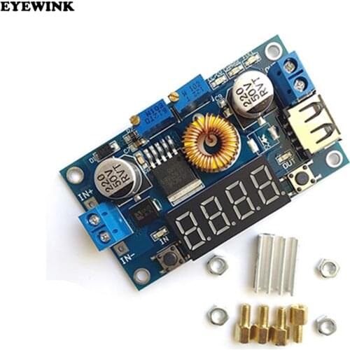 5A DC-DC Step Down Buck Converter Regulator Lithum Battery Charger Module CC CV Power Transformer USB LED Digital Voltmeter