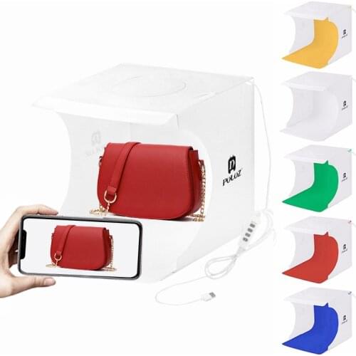 Portable Photography Photo Studio LED Softbox Background Kit USB Mini Light Box Single Dual Ring Led Light For DSLR Camera