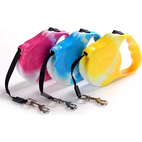 Durable Retractable Leash For Small Medium Dogs Printed Automatic Extending Dog Leashes Nylon Puppy Pet Walking Running Leads