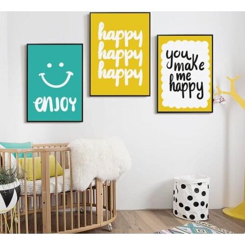 Unframed Simple Abstract English Phrase Heart Canvas Art Painting Print Poster Picture Wall Kids Room Home Decorative Mural