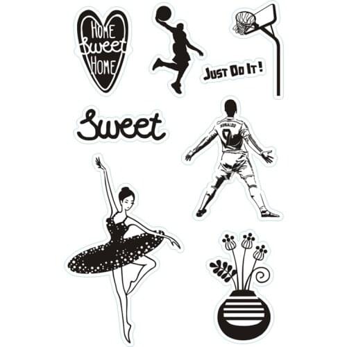Basketball Boy Dancing Girl Clear Stamps Scrapbooking Rubber Stamp Handmade DIY Decoration Craft Supplies Stamps for Card Making