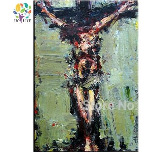Hand painted wall painting Crucifixion of Jesus oil painting Easter Day Jesus canvas art abstract religion decor prayer pray p