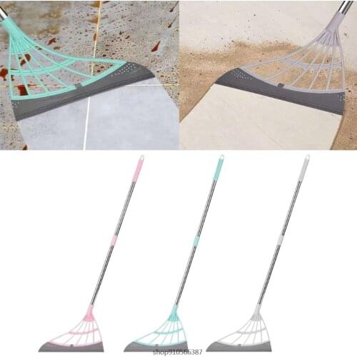 Sweeping Brush Pet Hair Tool Rubber Broom Hand Push Sweeper Broom Floor Wiper Squeegee for Floor Cleaning Floor Squeegee Broom