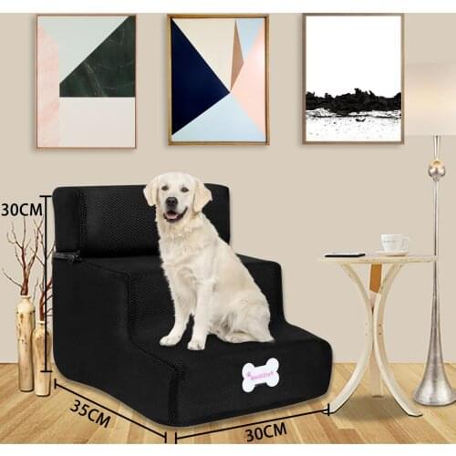 Multiple Colors 1PC Pet Stair New Breathable Mesh Foldable Pet Stairs Detachable Pet Bed Cat Dog Ramp 3 Steps Trainings & Rest