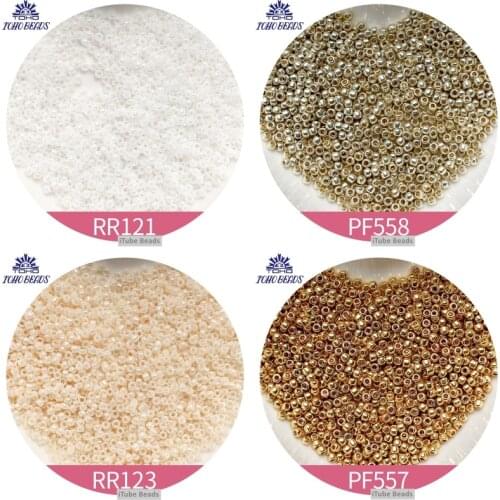2500Pcs/Pipe 15/0 Toho Glass Beads 1.5mm White Golden Japan Made Spacer Seedbeads For DIY Handmade Jewelry Making Accessories