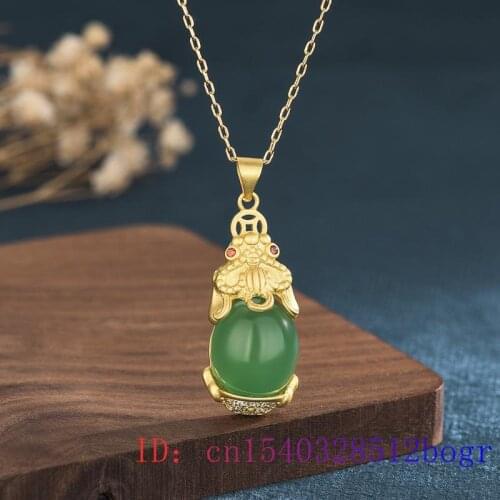 Green Jade Dragon turtle Pendant Women Chinese Amulet Natural Chalcedony Necklace Gifts 925 Silver Crystal Zircon Fashion