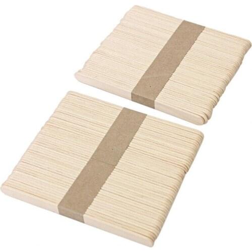 2 Bundles Ice Cream Stick Homemade Anti-crack Ice Pop Stick Wood Kids Handicraft Ice-lolly Stick Smooth Surface Ice Sucker Stick