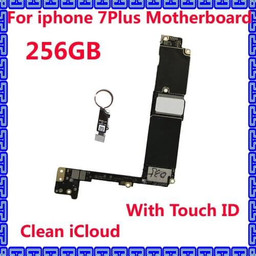 256GB For iphone 7 Plus Original Phone Circuits IOS system for iphone 7Plus Unlocked mainboard with / NO touch ID motherboard