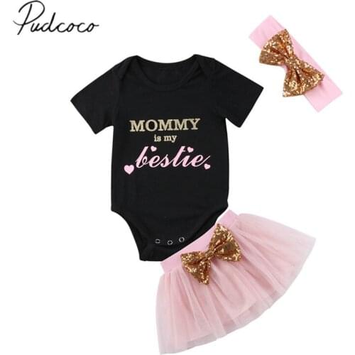 2018 Brand New Toddler Infant Princess Baby Girl Clothes Newborn Romper Tutu Skirt Headband 3Pcs Sets Summer Outfits 0-18M