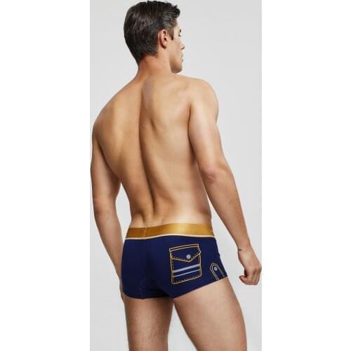 3pcs/lot New SEOBEAN Mens cotton boxers underwear Low-waist printed boxer sexy fashion boxers underwear