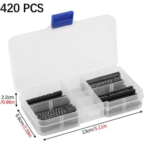 420 PCS Price Cubes White on Black Jewelry Watches Euro Sign Mini Adjustable Price Tag Display Signs for Retail Shop