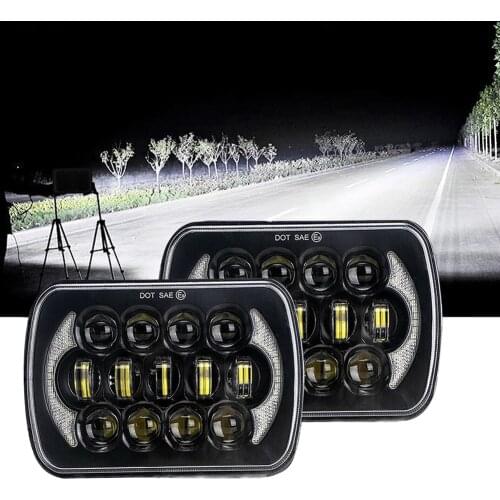5x7 inch LED Headlight for Jeep 300W Headlamp with High Low Beam DRL Turn Signal Lamp Car-styling Auto Replacement