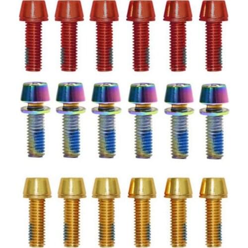 6PCS Bicycle Handlebar Stem Colored M6 * 18mm Screws Bolts Alloy Steel Cycling Stem Fixing Screws Replacement