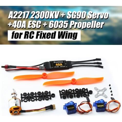A2217 2300KV Brushless Motor 40A ESC SG90 9G Micro Servo 6035 Propeller Power System Combo for RC Fixed Wing Plane Helicopter