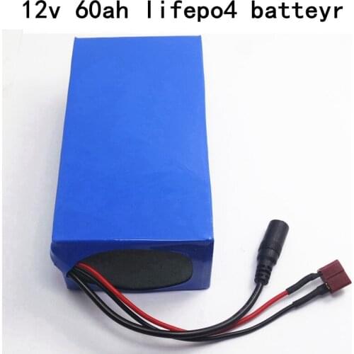 Lifepo4 12v 60ah Battery 12.8v 60Ah Lithium for 360W Night Market Light Lamp Fishing Surveillance Equipment + 5A Charger