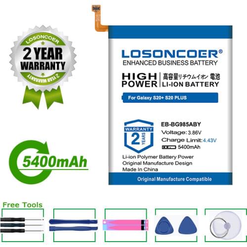 LOSONCOER Battery EB-BG985ABY 5100mAh Battery For Samsung Galaxy S20 Plus S20Plus S20