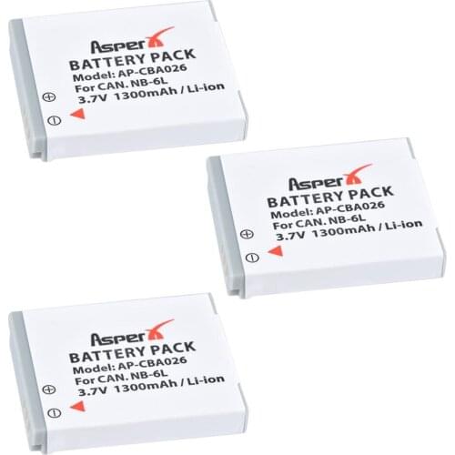 3Pcs NB-6L NB-6LH Batteries for Canon Powershot S120 SX510 HS SX280 HS SX500 is SX700 D20 S90 D30 ELPH 500 SX270 SX240 SX520