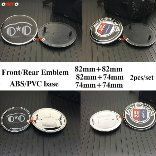 Car Decoration 2PCS 82mm 74mm Front hood Rear Trunk Emblem ABS black base/PVC silvery base For Z3 Z4 E60 E90 F10 F30 X6 X4