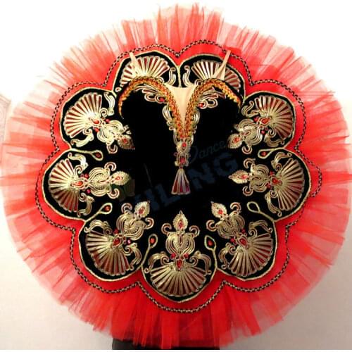 Ballet costume red professional ballet tutu Don quixote Spanish classical ballet tutus Ballerina dance dress