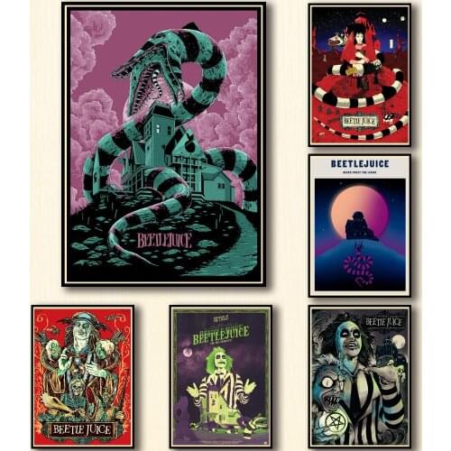 27 Designs Beetlejuice Whitepaper Poster Alternative Art Painting Funny Wall Sticker for Coffee House Bar