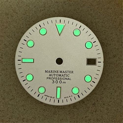 29mm Watch Dial for SKX007 NH35 Watch Movement with Green Luminous