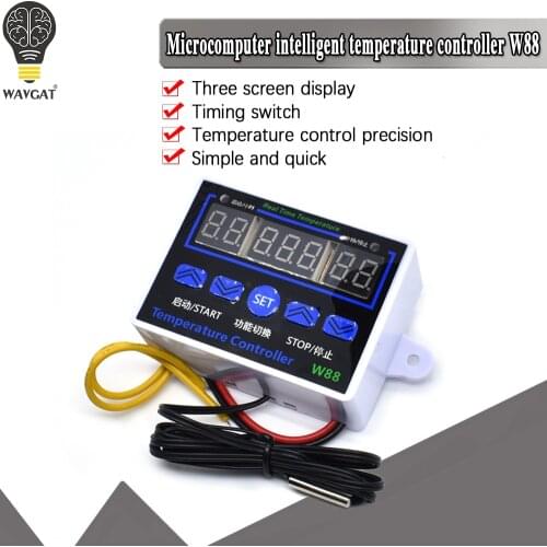 W88 12V 24V 110V 220V Digital Thermostat Temperature Controller Thermoregulator for incubator Relay 10A Heating Cooling Control