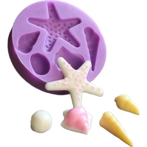 DIY Starfish Shell Chocolate Silicone Moulds Fondant Silicone Candy Cake Molds E129