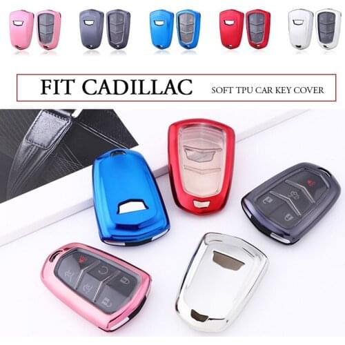 For Cadillac Escalade ATS CT6 CTS XTS Full Sealed Soft TPU Car Remote Key Fob Cover Case Holder Key Bag Protector Accessories
