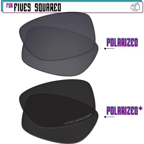 EZReplace Polarized Replacement Lenses for - Oakley Fives Squared Sunglasses - BlackP Plus-BlackIRP