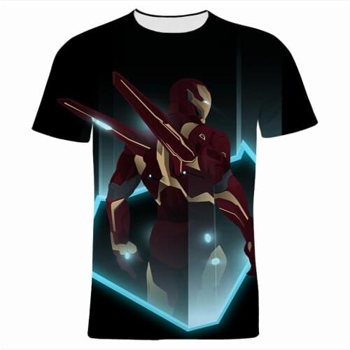 Oversize T-shirt For Male Marvel Super Hero Iron Man 3D Print Cool Children Tee Shirts Short Sleeve Vintage Men Women Tshirt