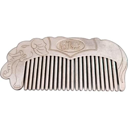 Chinese Old Tibet Silver Old Tibetan Silver Lucky Elephant Comb