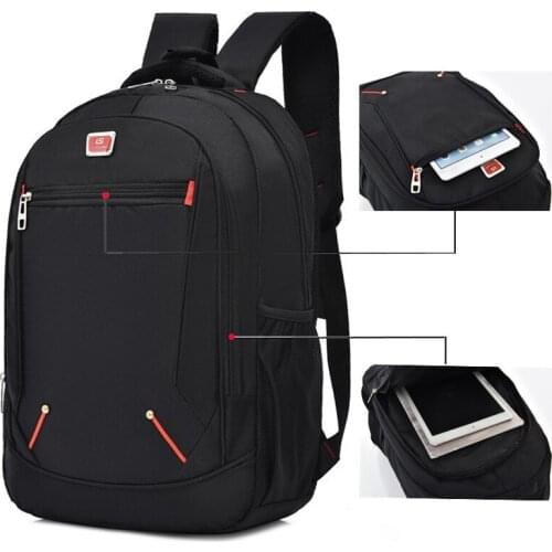 Multi-functional Light Backpack Men Nylon Material Schoolbag Solid Color Notebook Backpacks Simple 15.6 Inch Laptop Bag For Men