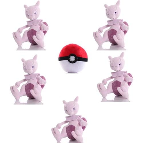 Cartoons Anime peripheral Pokemon Mewtwo ball Stuffed toys filling Dolls kawaii room decor for collect boy girl halloween Gifts