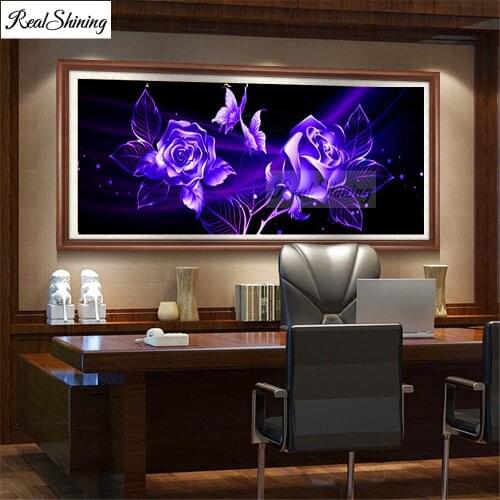 5D DIY Diamond Painting Full Square Round Blue,pink,purple Rose Flower Diamonds Embroidery Kits Rose Decorations Home Gift F772