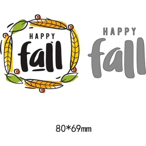 New Sale Letters Happy Fall Cutting Dies Household Products Metal Cutting Dies Craft Embossing Scrapbooking Home Decoration